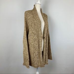 Coldwater Creek Cardigan 2X Beige Shimmer Long Open